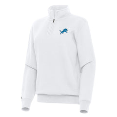 Detroit Lions Antigua Women's Victory Quarter-Zip Top White | NFL