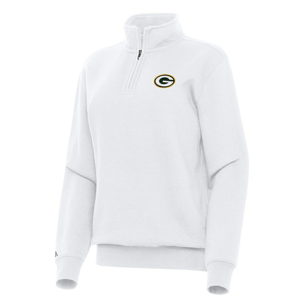 Green Bay Packers Antigua Women's Victory Quarter-Zip Top White | NFL