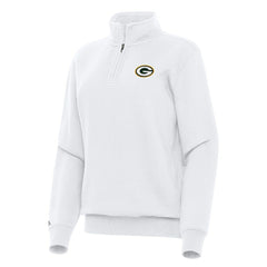 Green Bay Packers Antigua Women's Victory Quarter-Zip Top White | NFL