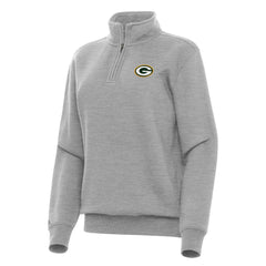 Green Bay Packers Antigua Women's Victory Quarter-Zip Top Heather Gray | NFL