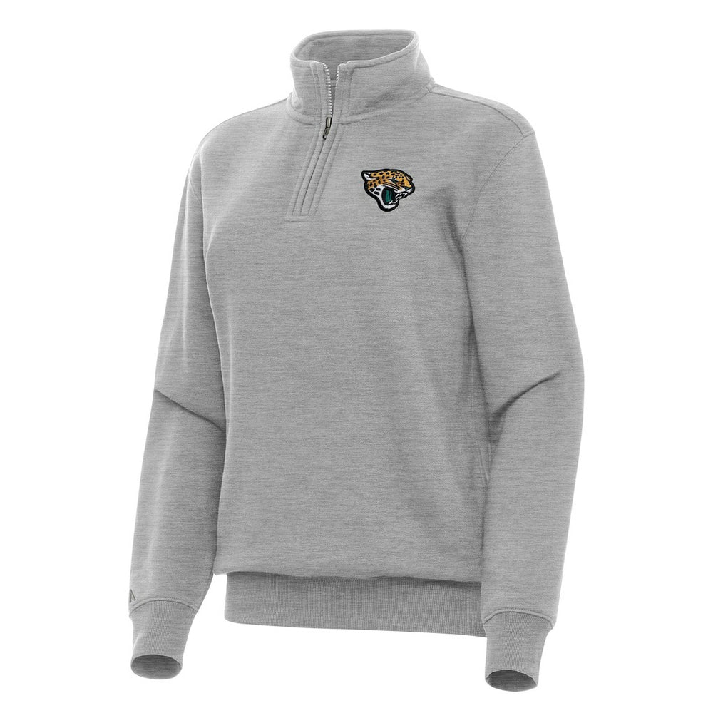 Jacksonville Jaguars Antigua Women's Victory Quarter-Zip Top Heather Gray | NFL