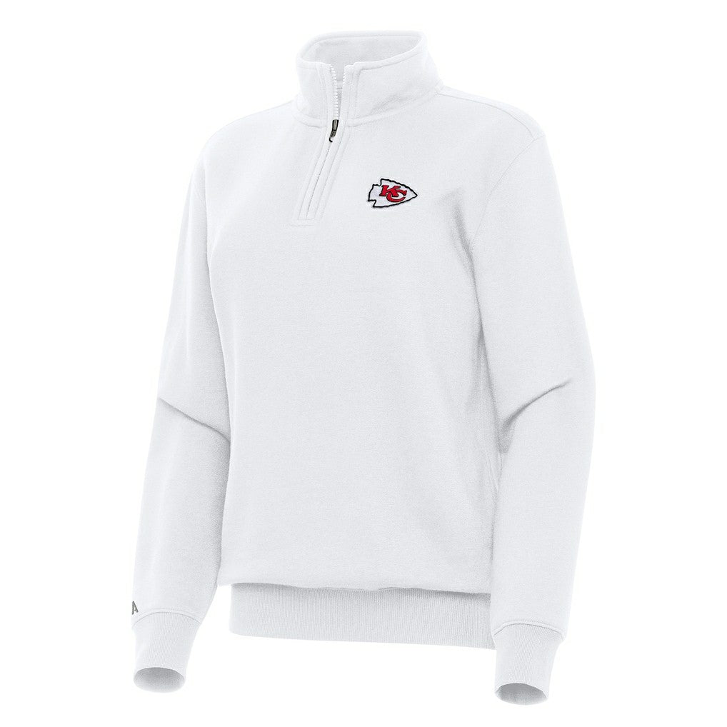 Kansas City Chiefs Antigua Women's Victory Quarter-Zip Top White | NFL