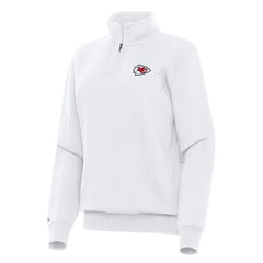 Kansas City Chiefs Antigua Women's Victory Quarter-Zip Top White | NFL