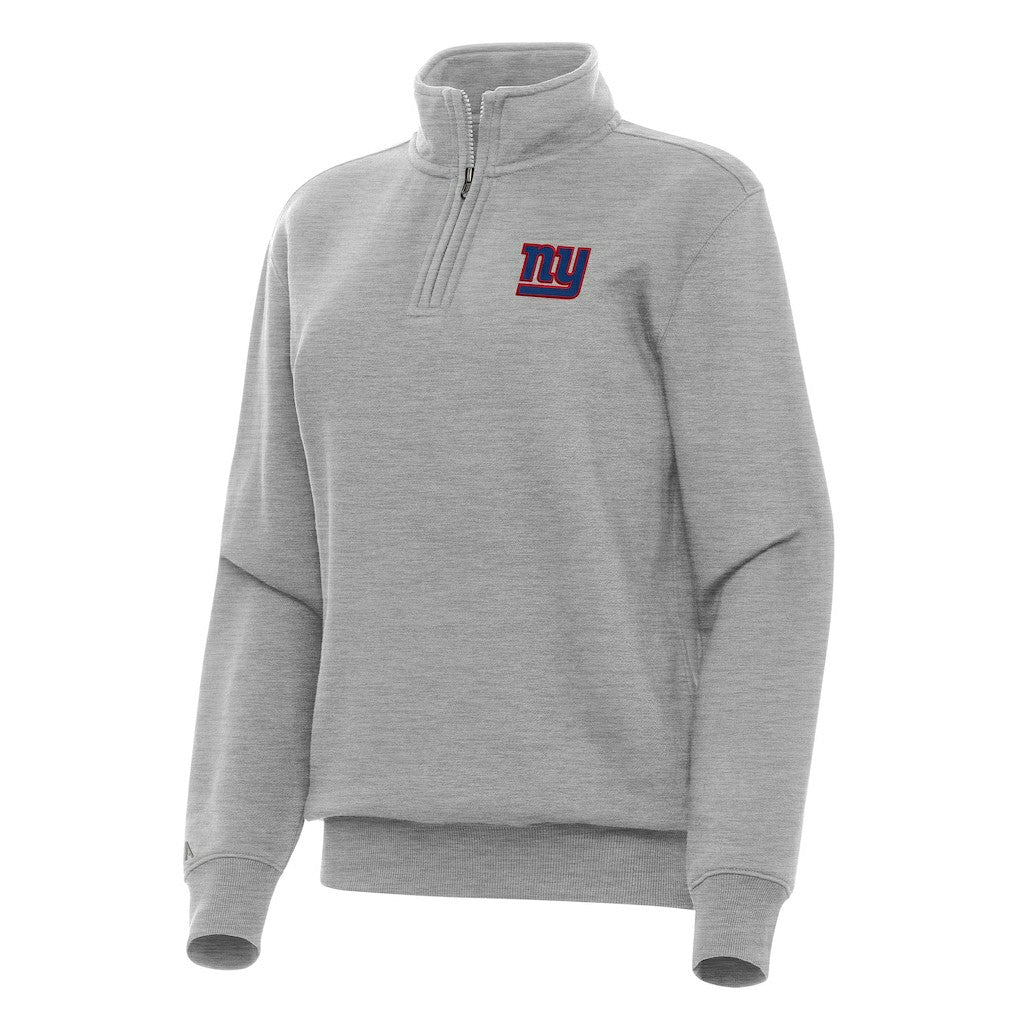 New York Giants Antigua Women's Victory Quarter-Zip Top Heather Gray | NFL