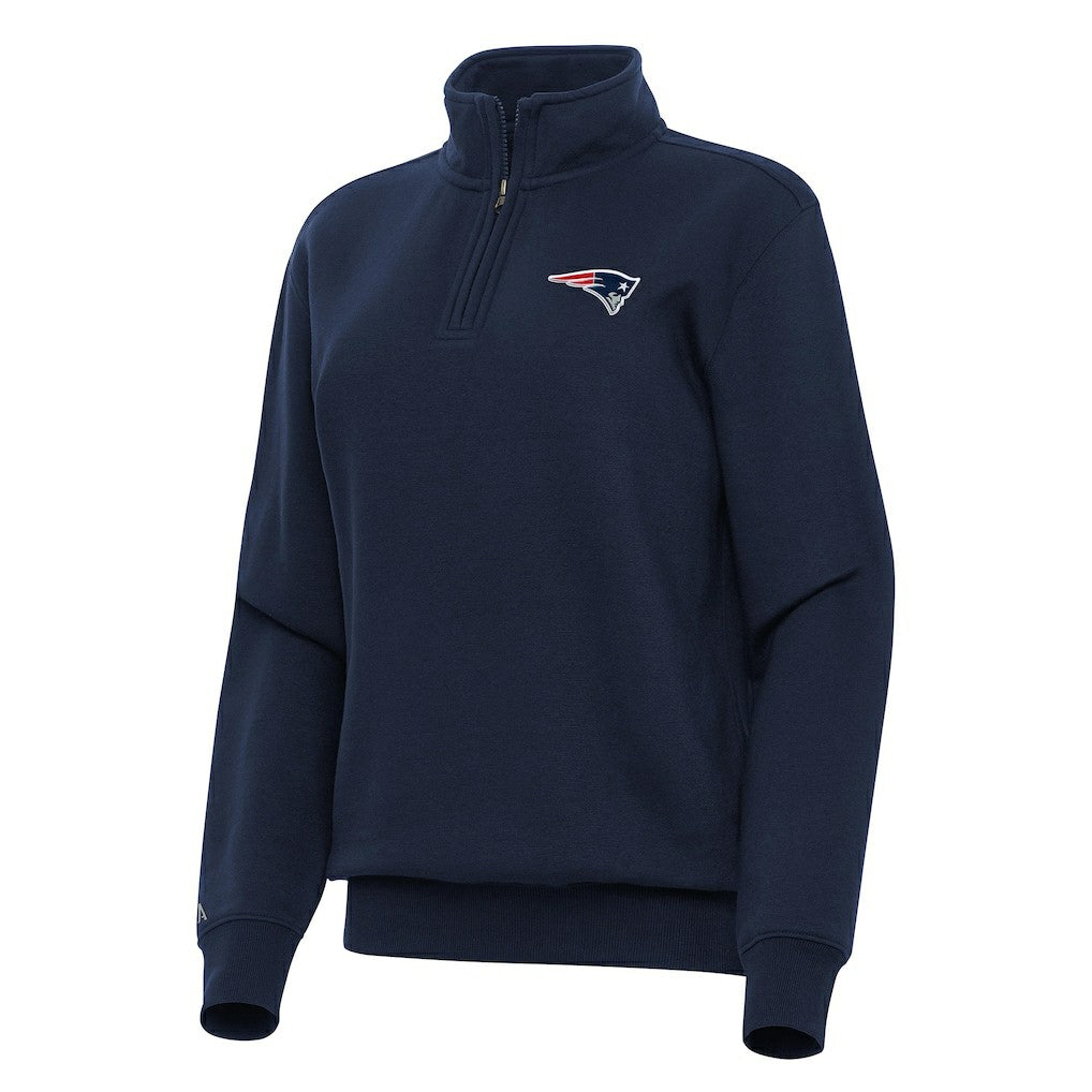 New England Patriots Antigua Women's Victory Quarter-Zip Top Navy | NFL