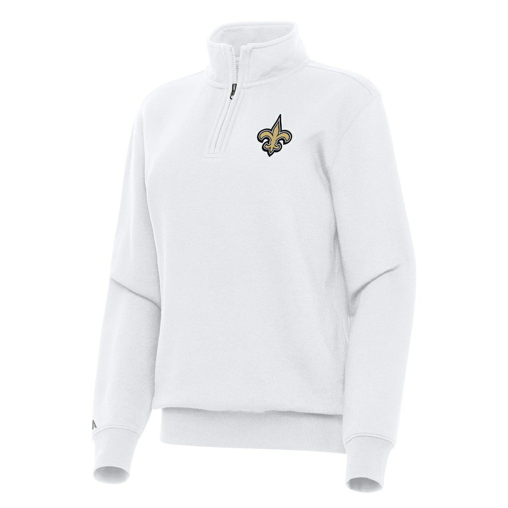 New Orleans Saints Antigua Women's Victory Quarter-Zip Top White | NFL