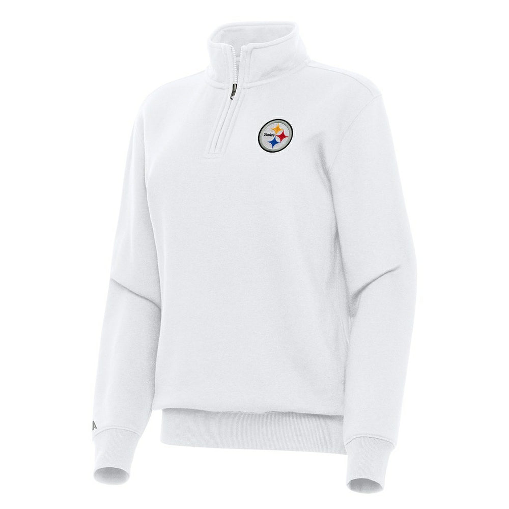 Pittsburgh Steelers Antigua Women's Victory Quarter-Zip Top White | NFL