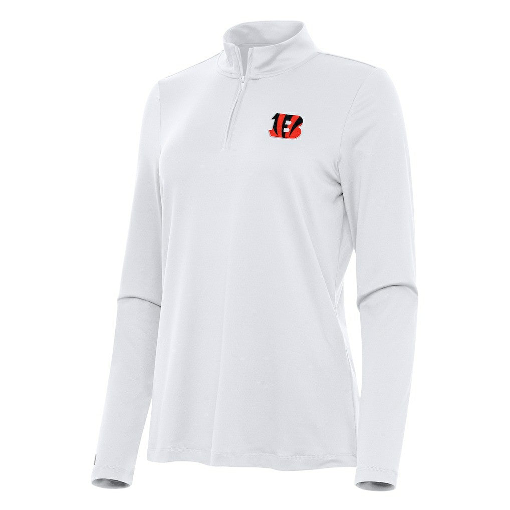 Cincinnati Bengals Antigua Women's Reprocess Quarter-Zip Top White | NFL