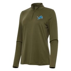 Detroit Lions Antigua Women's Reprocess Quarter-Zip Top Olive | NFL