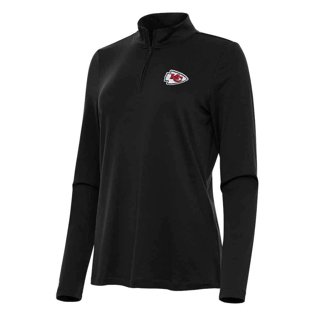 Kansas City Chiefs Antigua Women's Reprocess Quarter-Zip Top Black | NFL