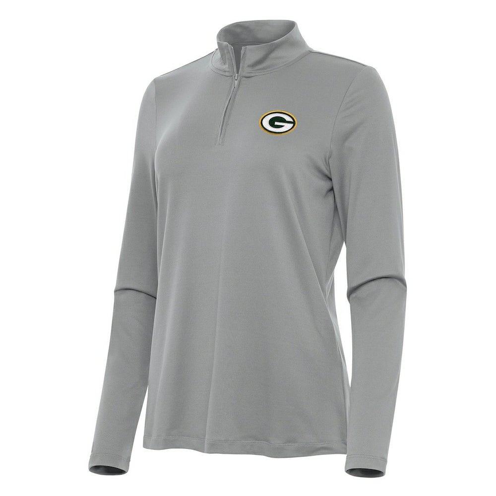 Green Bay Packers Antigua Women's Reprocess Quarter-Zip Top Gray | NFL