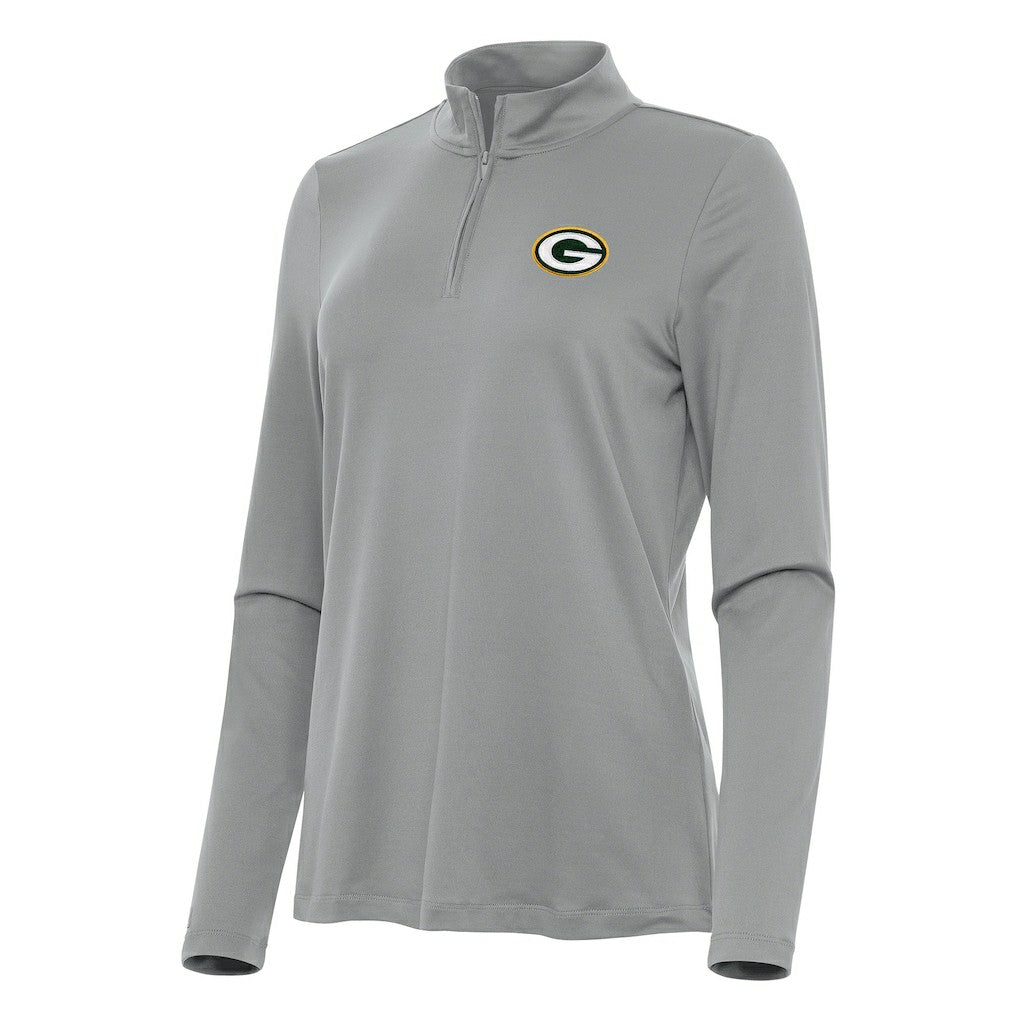 Green Bay Packers Antigua Women's Reprocess Quarter-Zip Top Gray | NFL