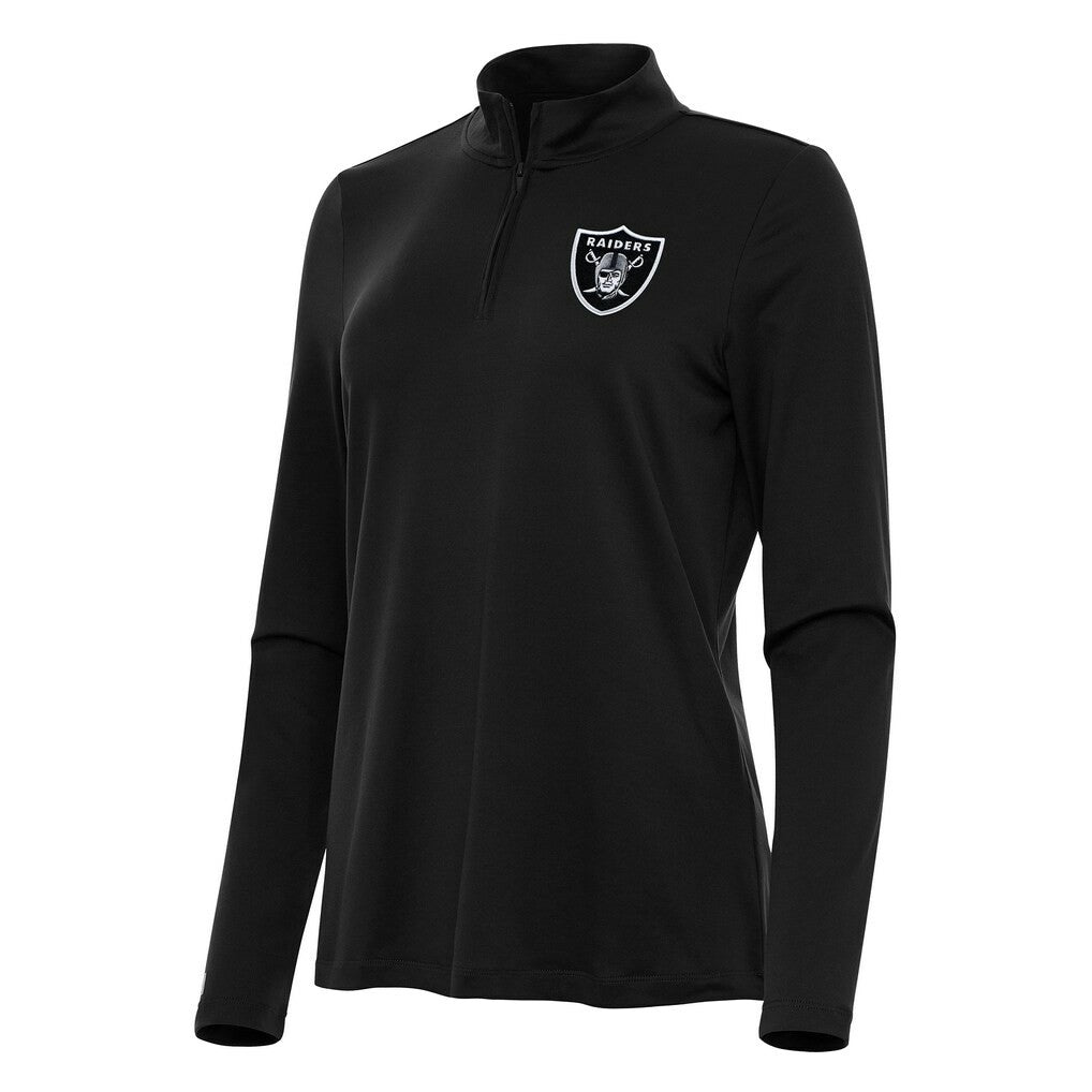 Las Vegas Raiders Antigua Women's Reprocess Quarter-Zip Top Black | NFL