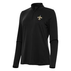 New Orleans Saints Antigua Women's Reprocess Quarter-Zip Top Black | NFL