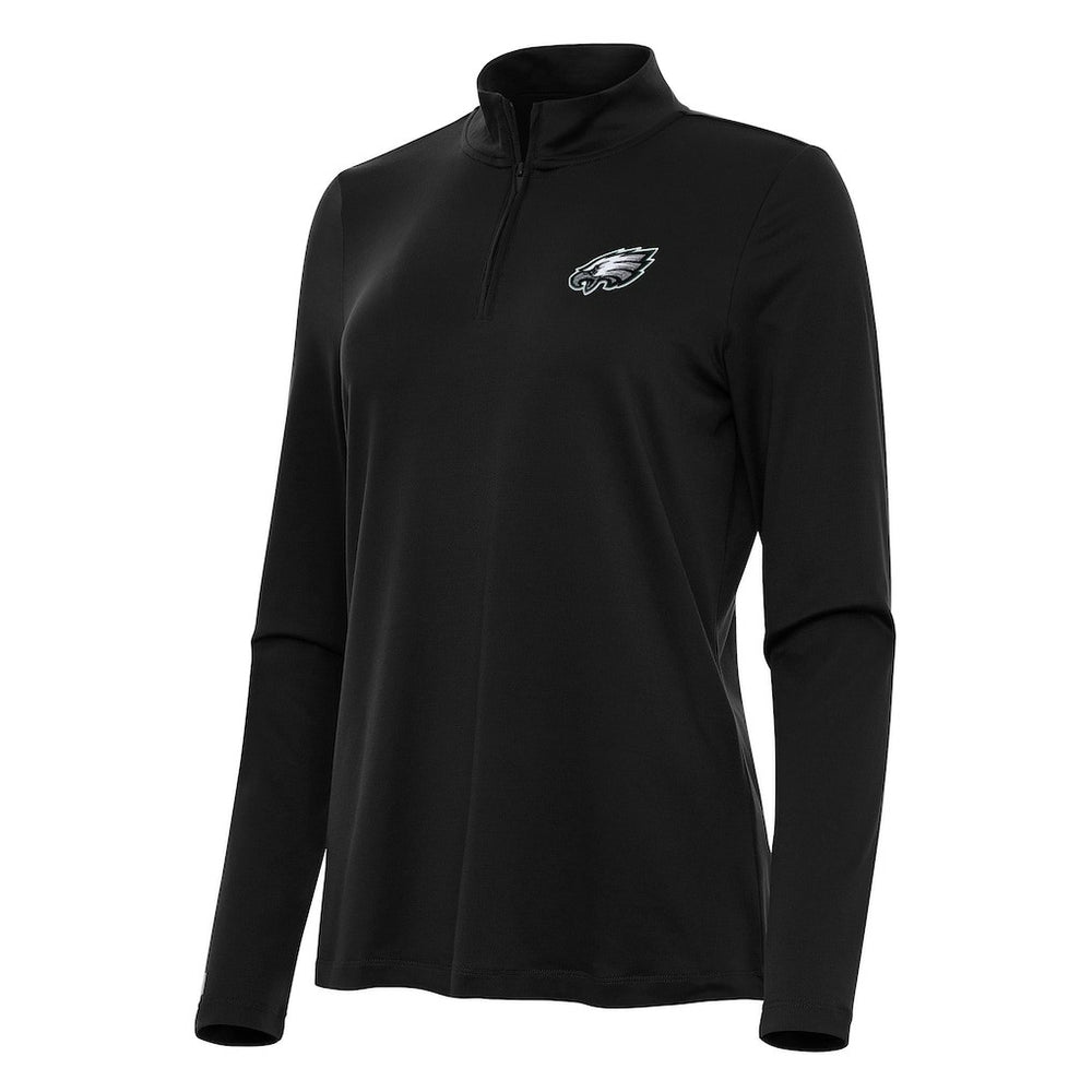 Philadelphia Eagles Antigua Women's Reprocess Quarter-Zip Top Black | NFL