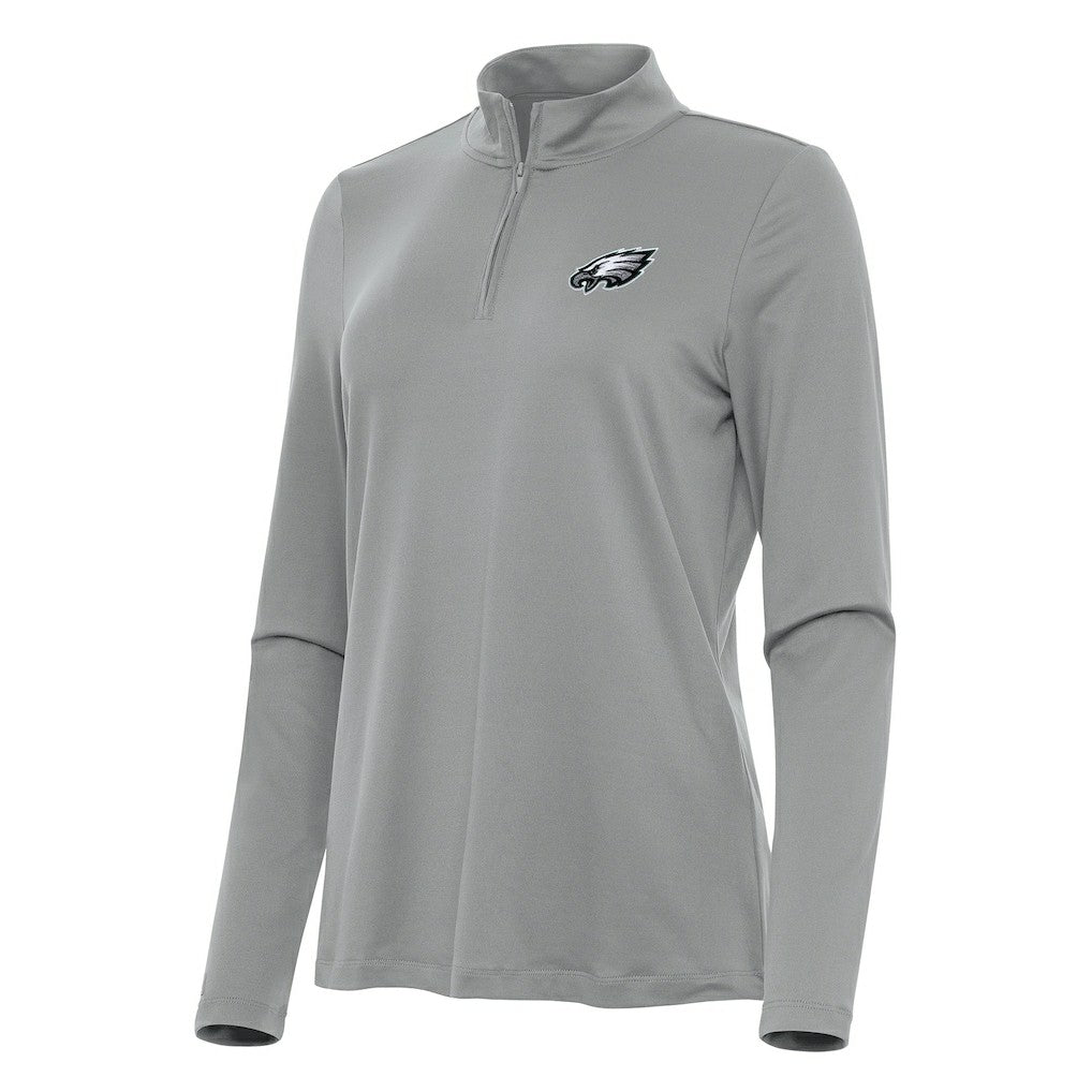 Philadelphia Eagles Antigua Women's Reprocess Quarter-Zip Top Gray | NFL