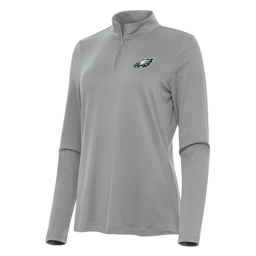 Philadelphia Eagles Antigua Women's Reprocess Quarter-Zip Top Gray | NFL