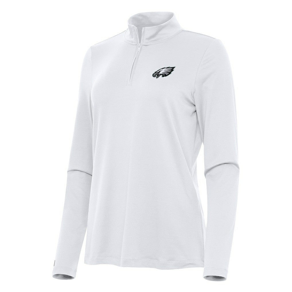 Philadelphia Eagles Antigua Women's Reprocess Quarter-Zip Top White | NFL
