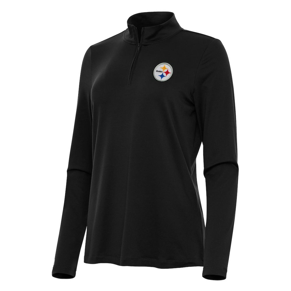 Pittsburgh Steelers Antigua Women's Reprocess Quarter-Zip Top Black | NFL