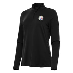 Pittsburgh Steelers Antigua Women's Reprocess Quarter-Zip Top Black | NFL