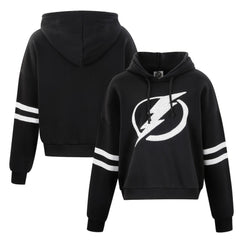 Tampa Bay Lightning Cuce Women's Sequin Cropped Pullover Hoodie - Black - NHL