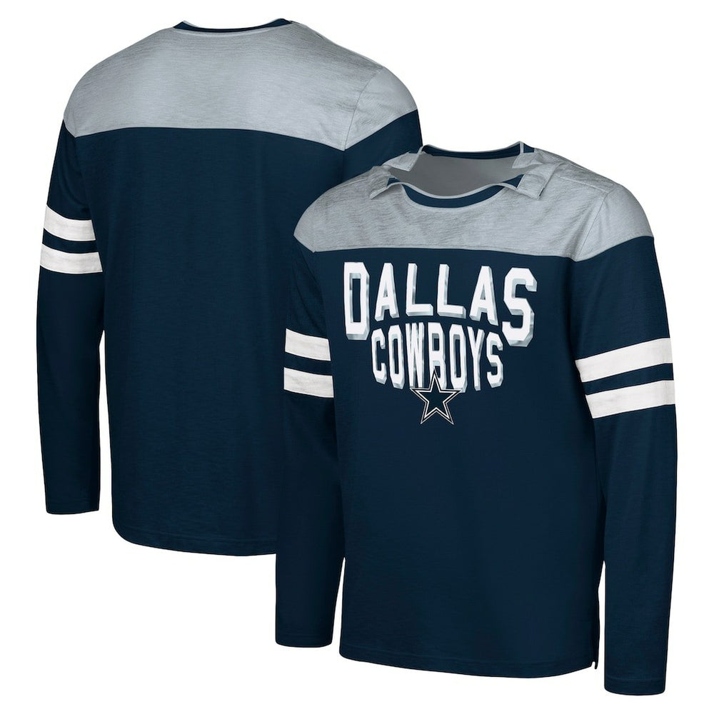 Dallas Cowboys G-III Sports by Carl Banks Adaptive Hail Mary Long Sleeve T-Shirt Navy/Silver | NFL