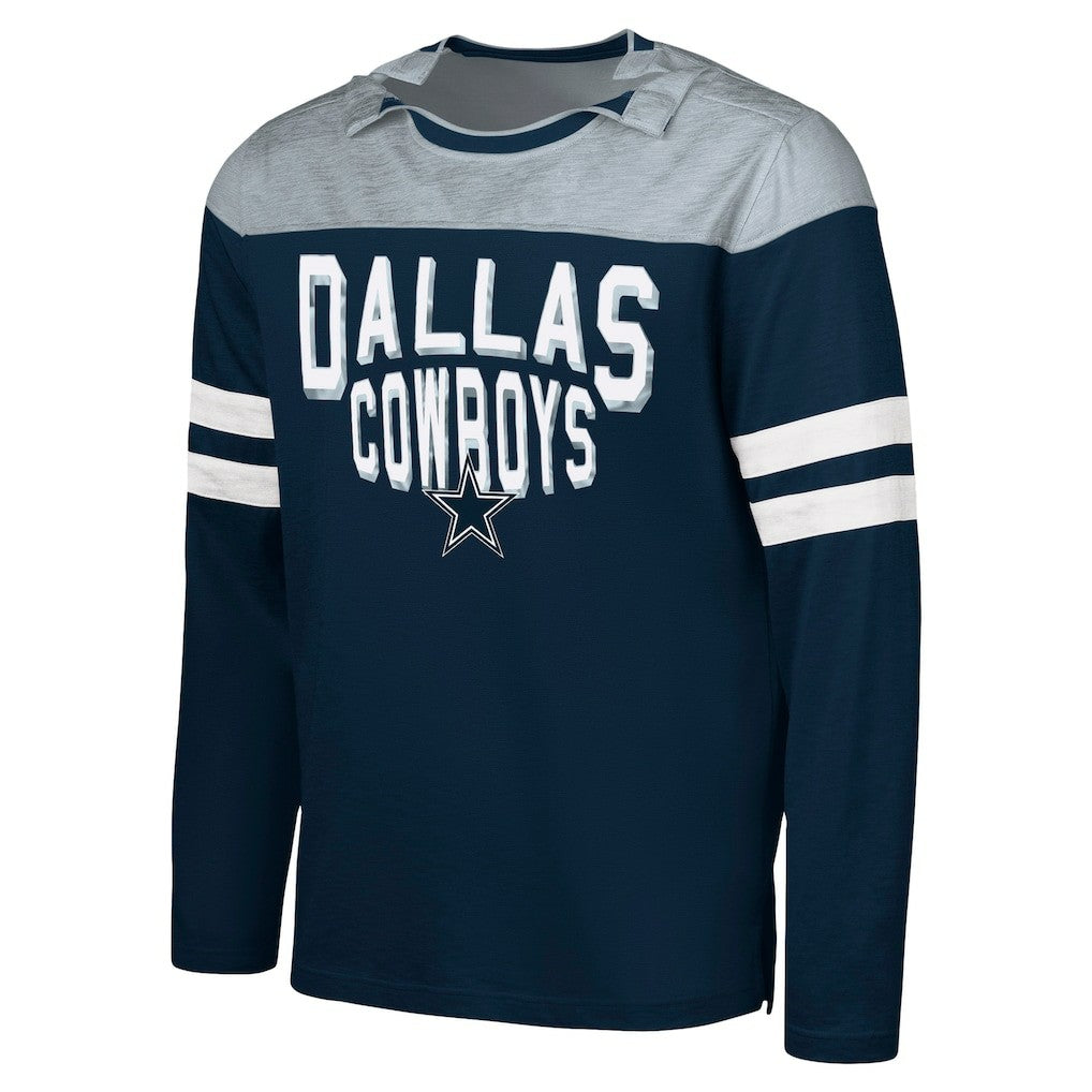 Dallas Cowboys G-III Sports by Carl Banks Adaptive Hail Mary Long Sleeve T-Shirt Navy/Silver | NFL