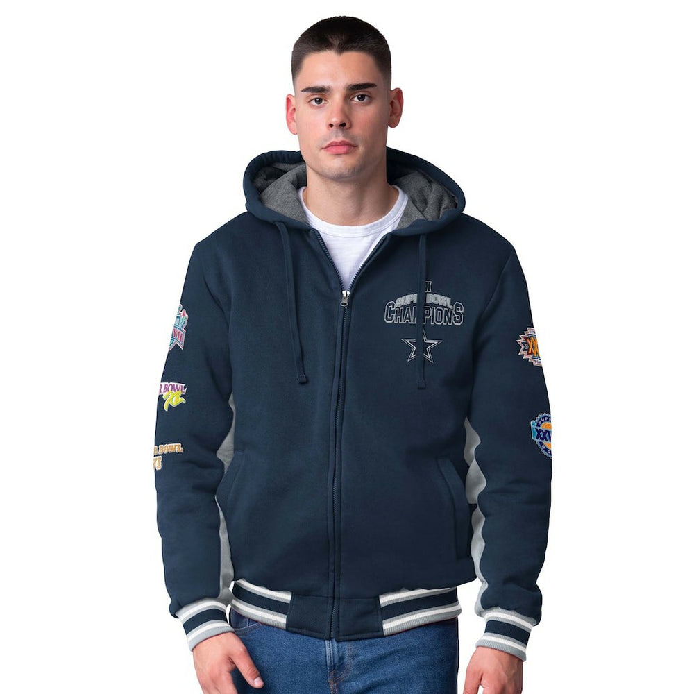 Dallas Cowboys G-III Sports by Carl Banks No Huddle Commemorative Full-Zip Hoodie Jacket Navy | NFL