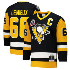 Mario Lemieux Pittsburgh Penguins 1991-92 Power Play Jersey - Black - NHL
