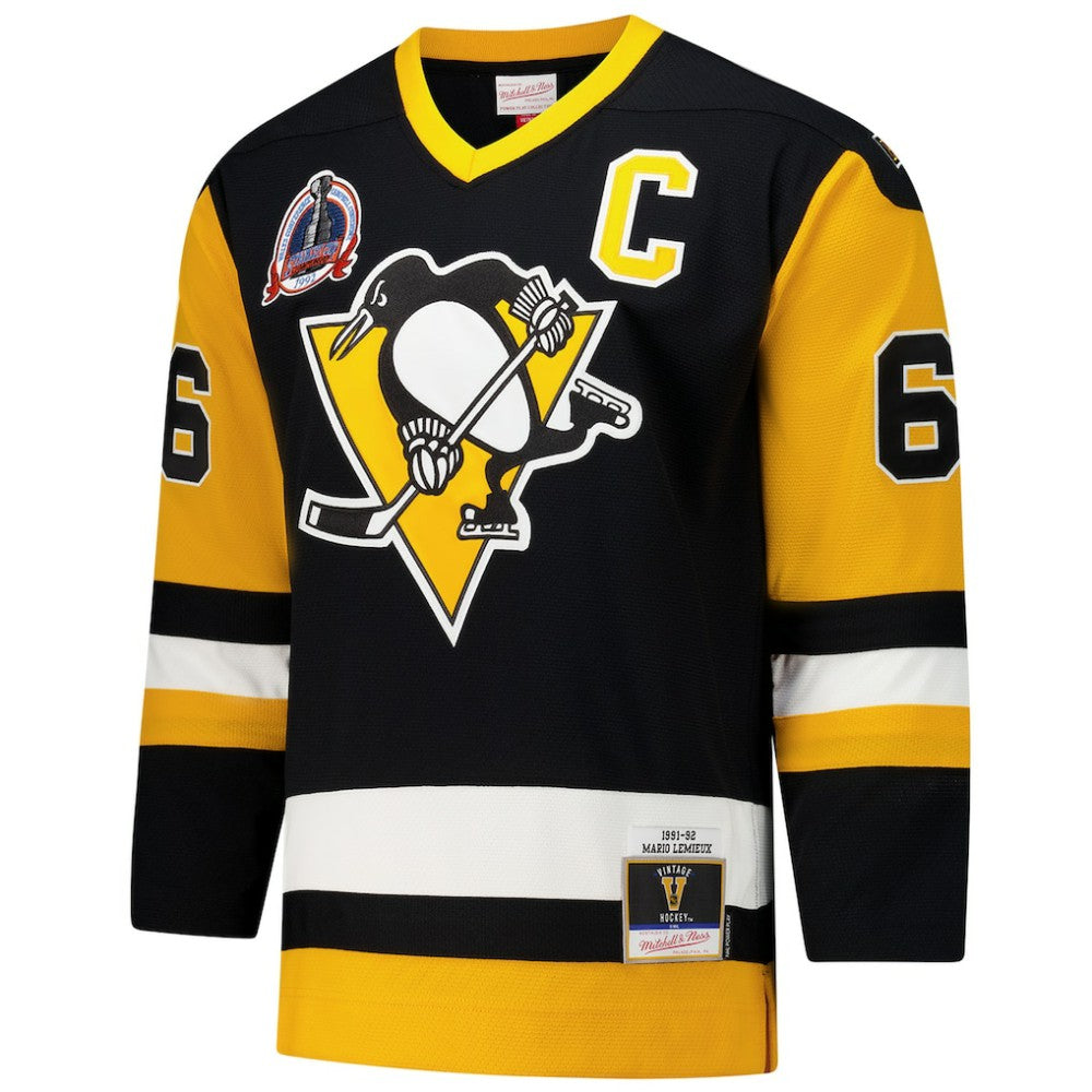 Mario Lemieux Pittsburgh Penguins 1991-92 Power Play Jersey - Black - NHL