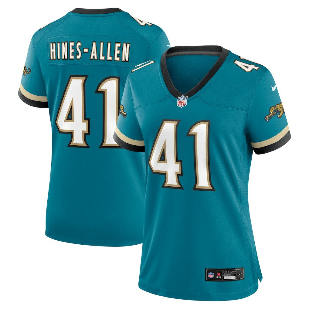 Josh Hines-Allen Jacksonville Jaguars Women's Prowler Throwback Game Jersey Teal | Nike for Sale