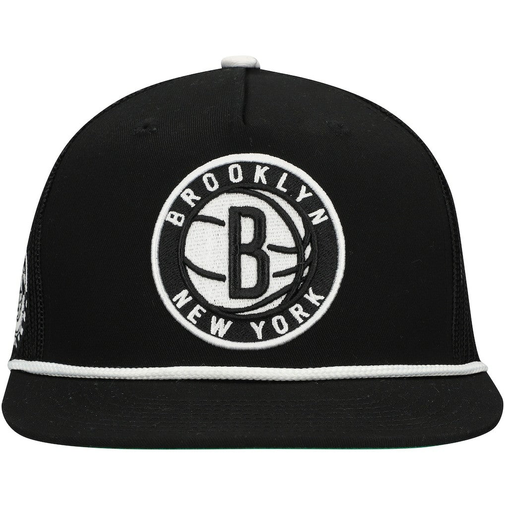 Brooklyn Nets Roper Trucker Snapback Hat Black - NBA