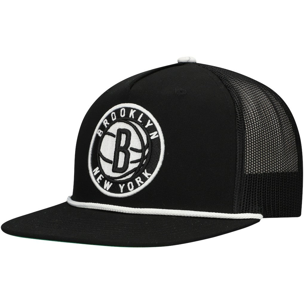 Brooklyn Nets Roper Trucker Snapback Hat Black - NBA