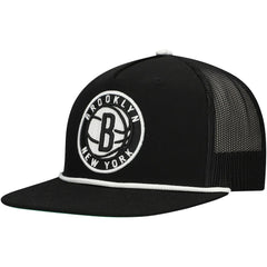 Brooklyn Nets Roper Trucker Snapback Hat Black - NBA