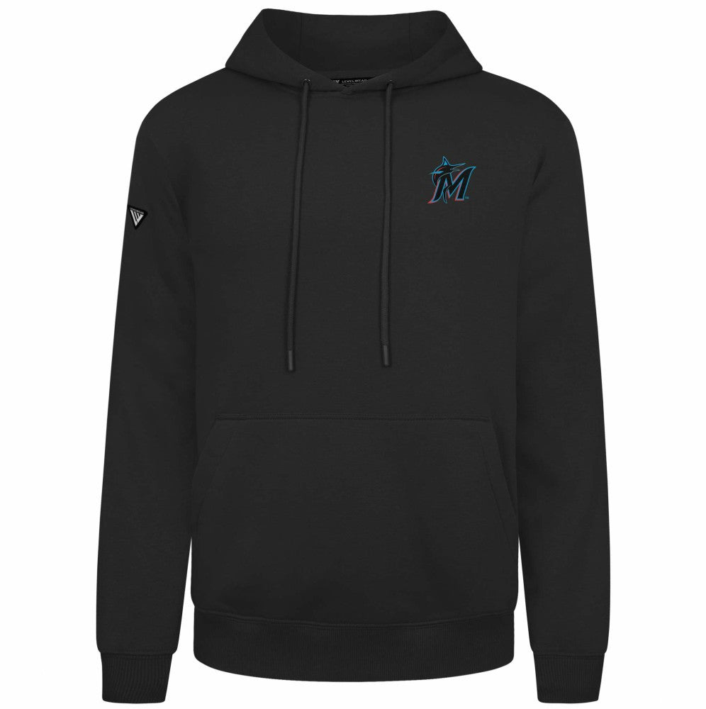 Miami Marlins Levelwear Podium Primary Pullover Hoodie - MLB
