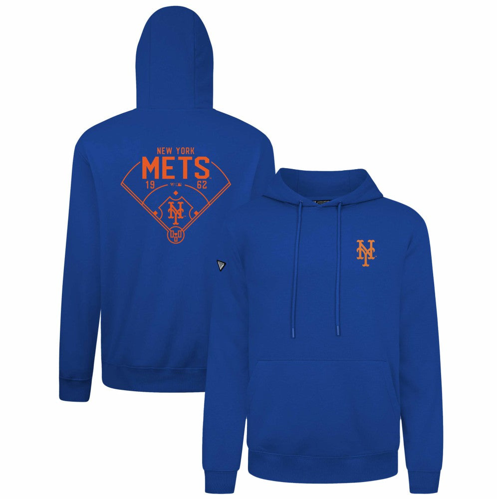 New York Mets Levelwear Podium Primary Pullover Hoodie - MLB