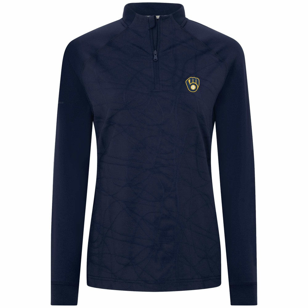 Milwaukee Brewers Levelwear Women's Amethyst Insignia 2.0 Quarter-Zip Jacket - MLB