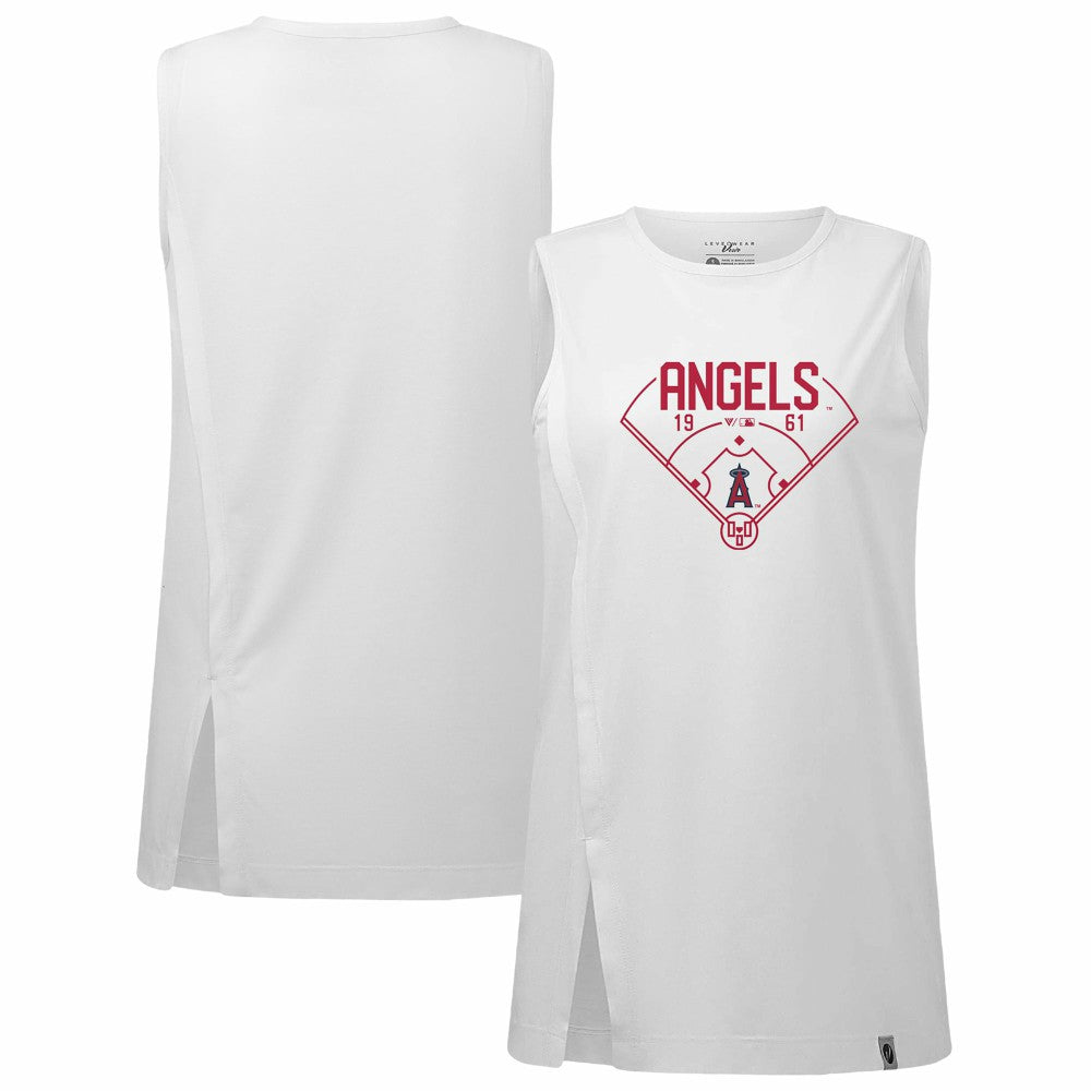 Los Angeles Angels Levelwear Women's Influx Home Field Tank Top - MLB