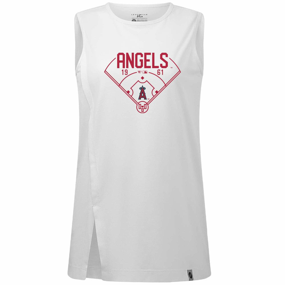 Los Angeles Angels Levelwear Women's Influx Home Field Tank Top - MLB
