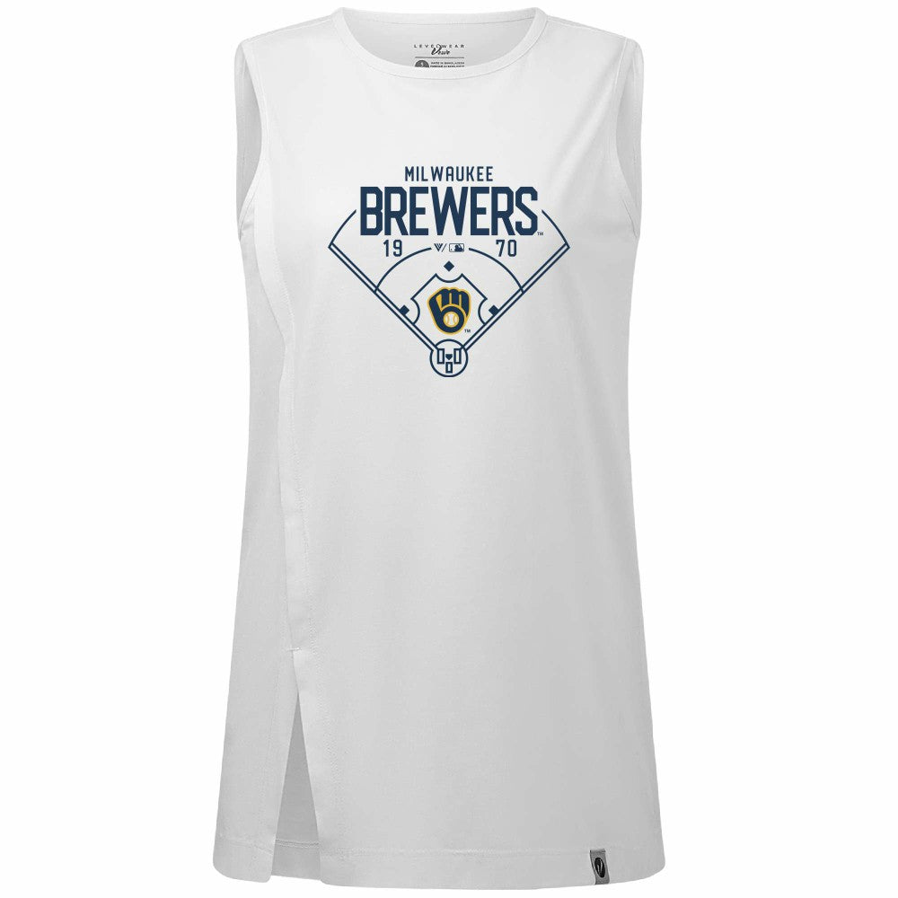 Milwaukee Brewers Levelwear Women's Influx Home Field Tank Top - MLB