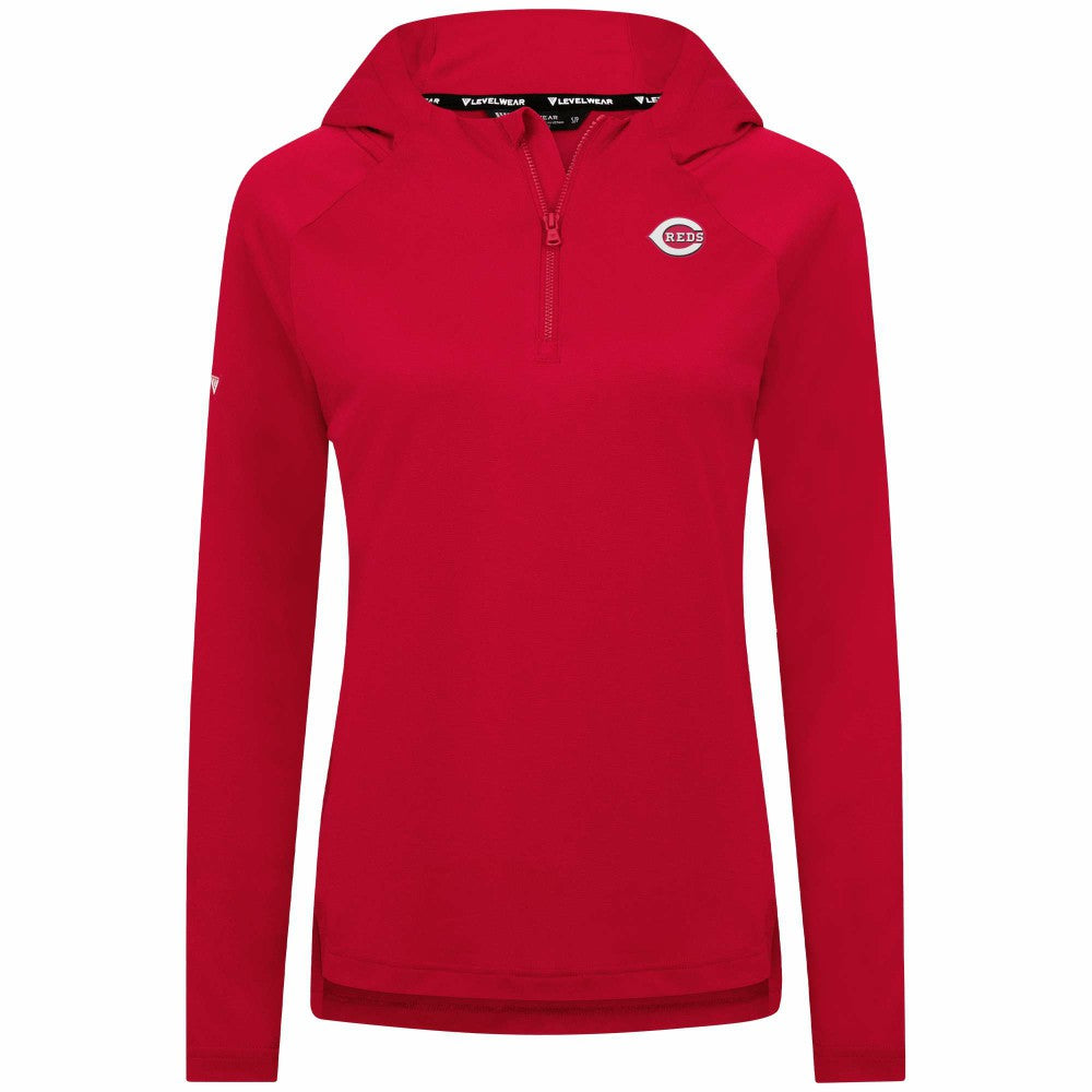 Cincinnati Reds Levelwear Women's Raven Insignia 2.0 Quarter-Zip Jacket - MLB