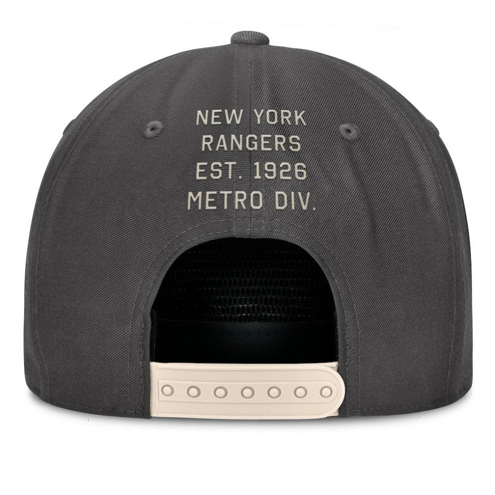 New York Rangers Fanatics Closer Adjustable Hat - Charcoal - NHL