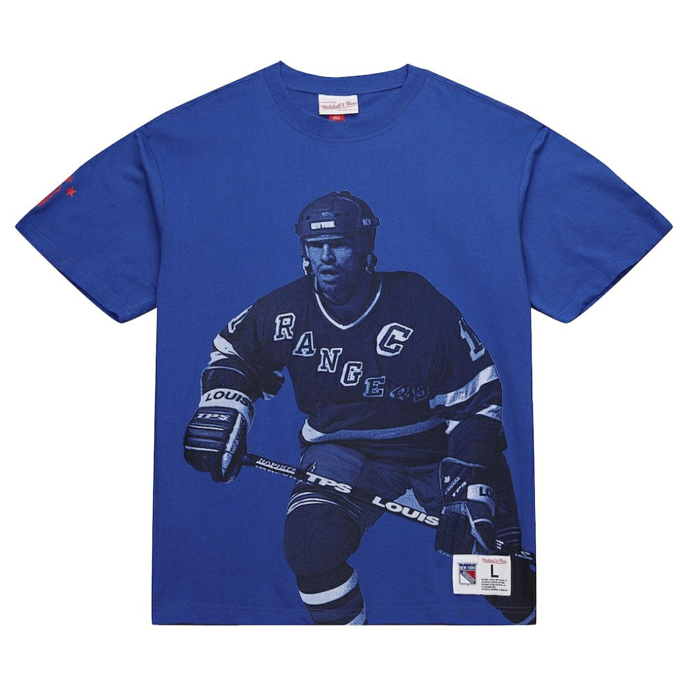 Mark Messier New York Rangers Mitchell & Ness NHL Ultimate Player Vintage Logo T-Shirt - Blue - NHL