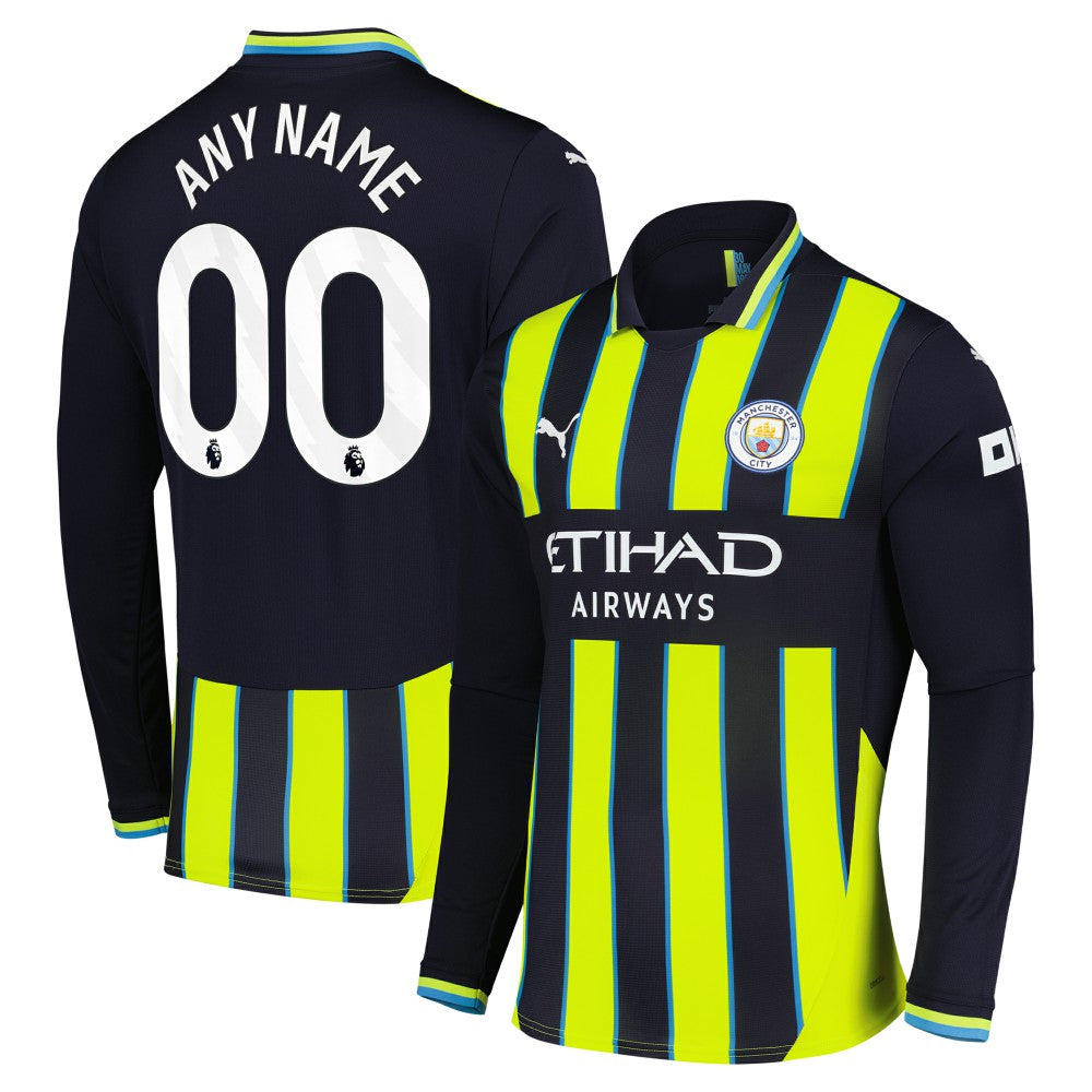 Manchester City 2024/25 Away Replica Long Sleeve Custom Jersey Navy | Puma Online