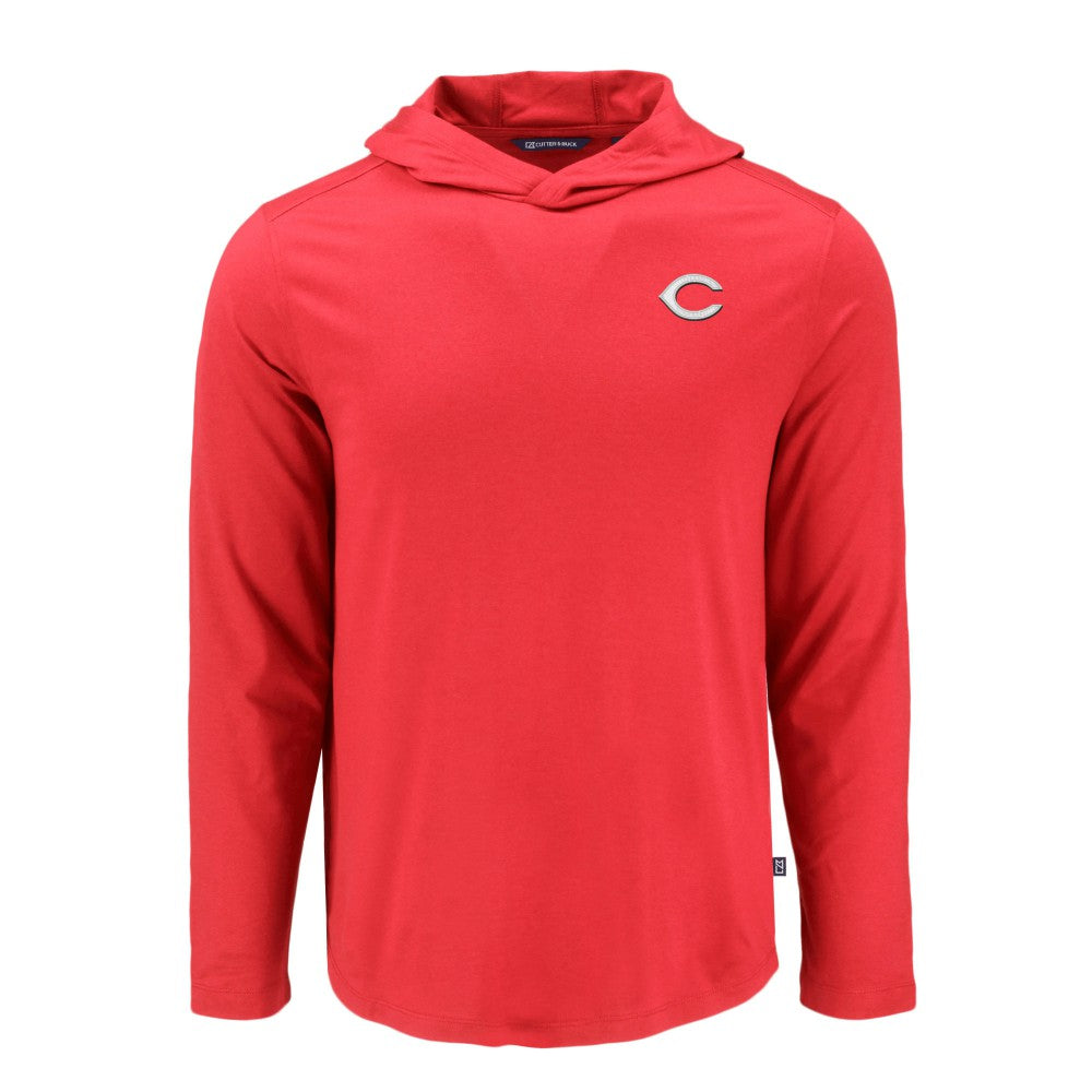 Cincinnati Reds Cutter & Buck Coastline Epic Comfort Recycled Eco Hoodie Long Sleeve T-Shirt - MLB
