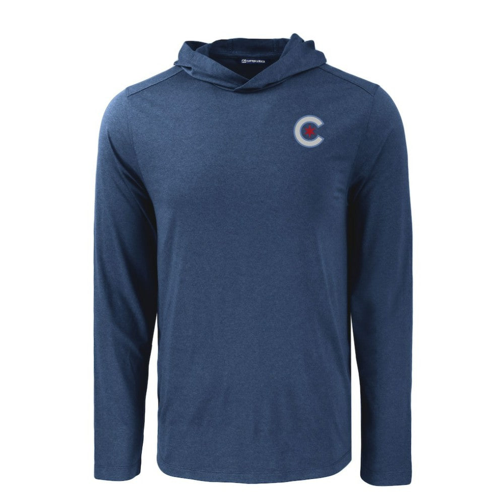 Chicago Cubs Cutter & Buck Coastline Epic Comfort Recycled Eco Hoodie Long Sleeve T-Shirt - MLB
