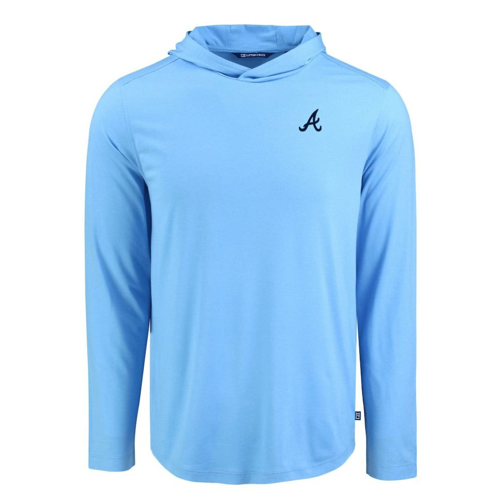 Atlanta Braves Cutter & Buck Coastline Epic Comfort Recycled Eco Hoodie Long Sleeve T-Shirt - MLB