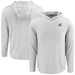Atlanta Braves Cutter & Buck Coastline Epic Comfort Recycled Eco Hoodie Long Sleeve T-Shirt - MLB