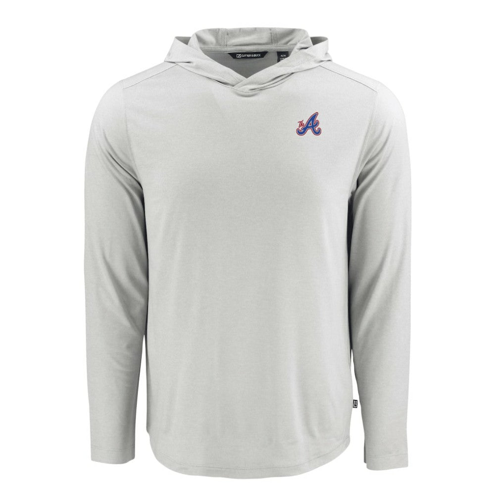 Atlanta Braves Cutter & Buck Coastline Epic Comfort Recycled Eco Hoodie Long Sleeve T-Shirt - MLB