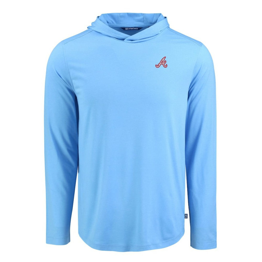 Atlanta Braves Cutter & Buck Coastline Epic Comfort Recycled Eco Hoodie Long Sleeve T-Shirt - MLB